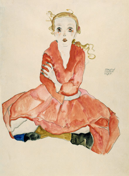 Sedentary girl, en face od Egon Schiele