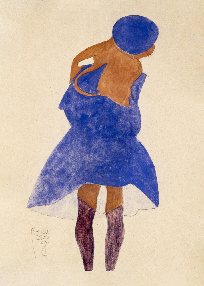 Standing Girl, Back View 1908 od Egon Schiele