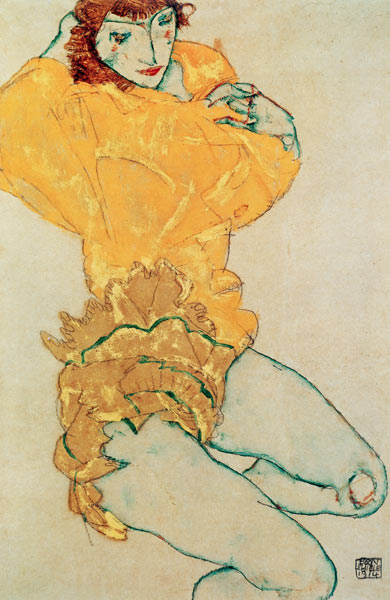 Woman undressing himself od Egon Schiele