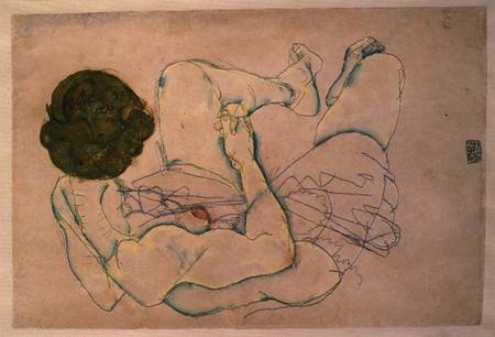 Woman with Spread Legs od Egon Schiele