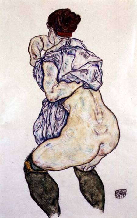 Woman Undressing od Egon Schiele