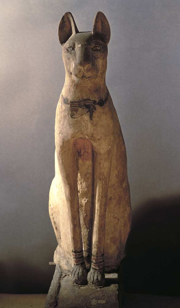 Coffin of a cat protected by the goddess Bastet od Egyptian