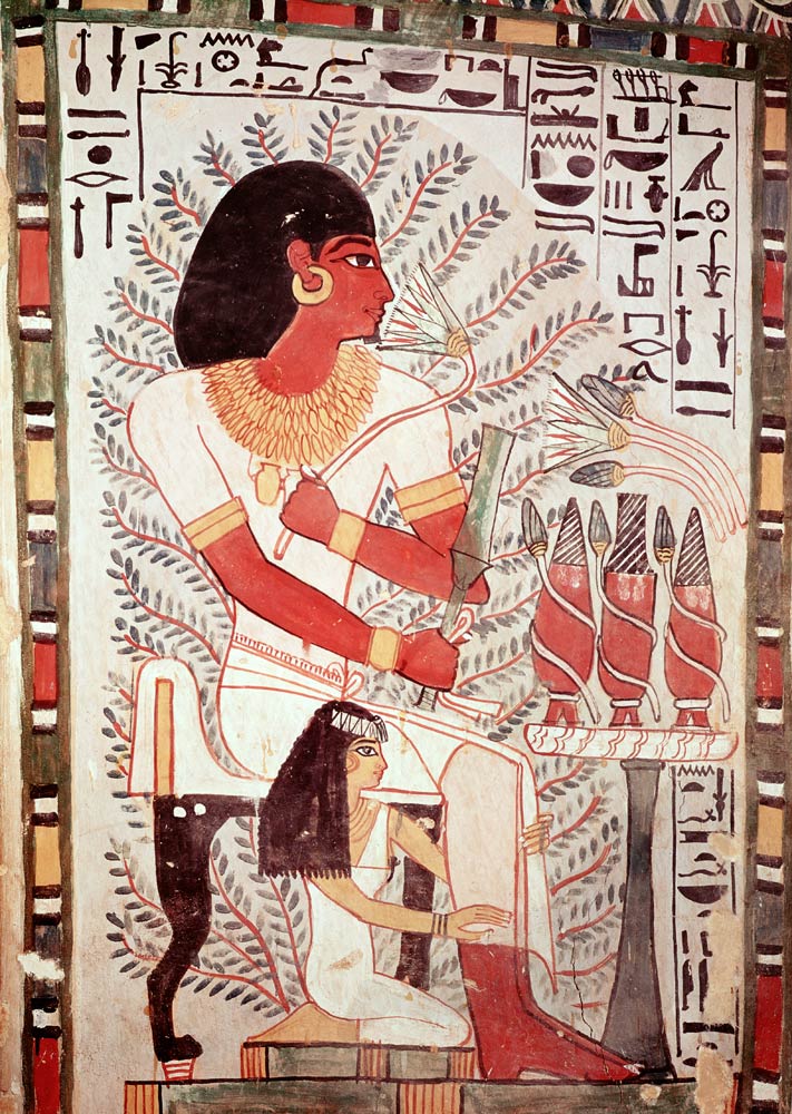 Sennefer seated with his wife, Meryt, from the Tomb of Sennefer, New Kingdom od Egyptian