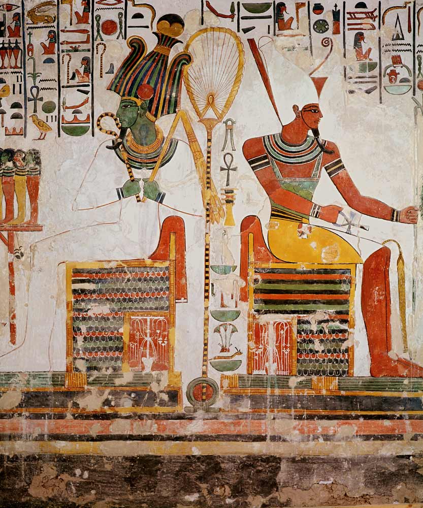 The Gods Osiris and Atum, from the Tomb of Nefertari, New Kingdom od Egyptian