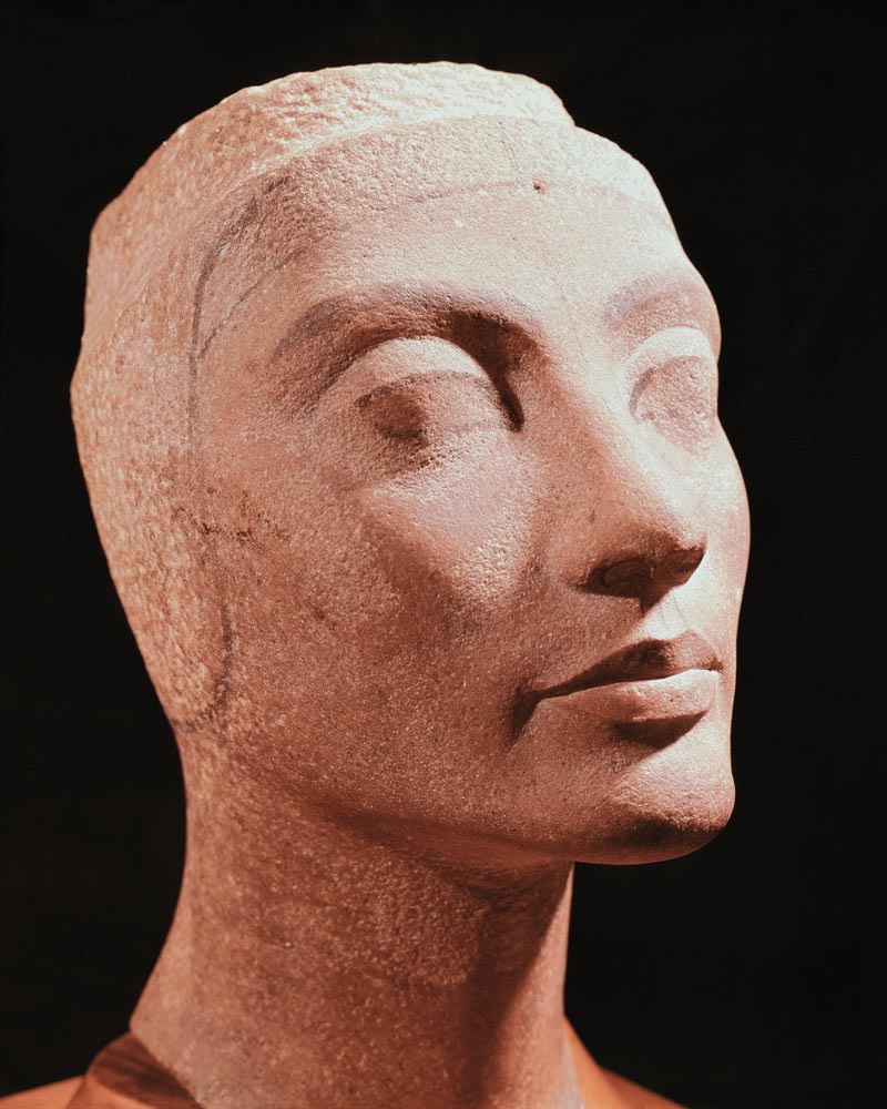 Unfinished head of Nefertiti, New Kingdom od Egyptian
