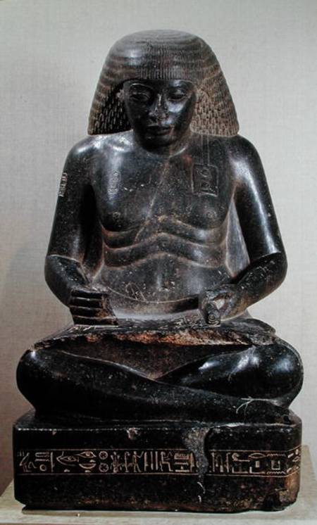 Amenhotep, son of Hapu, seated cross-legged, from the Temple of Amun, Karnak od Egyptian