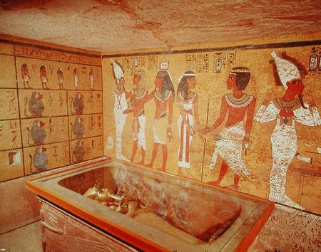 The burial chamber in the Tomb of Tutankhamun, New Kingdom od Egyptian