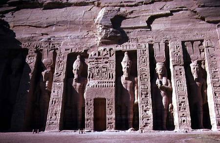 Facade of the Temple of Queen Nefertari, New Kingdom od Egyptian