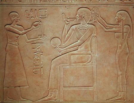 Queen Kawit at her toilet, from the sarcophagus of Queen Kawit, found at Deir el-Bahri, Middle Kingd od Egyptian