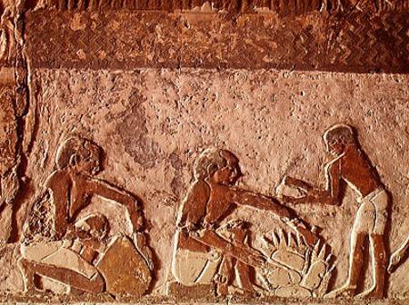 Relief depicting the making and baking of bread, Old Kingdom od Egyptian
