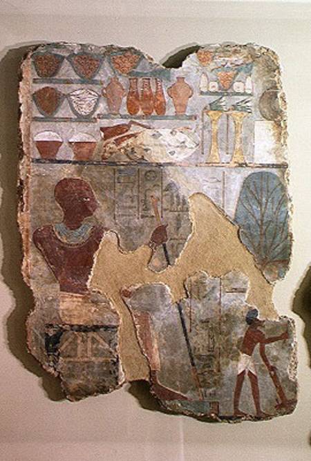 The scribe Unsou overseeing the workers in the fields, from the Tomb of Unsou, East Thebes, New King od Egyptian