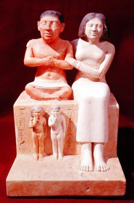 Statuette of the dwarf Seneb and his family od Egyptian