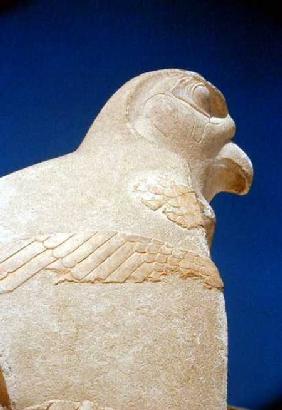 Detail of a statue of a vulture flanking the ramp to the Upper Terrace, Mortuary Temple of Hatshepsu