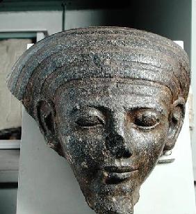 Head of a priest, from a sarcophagus, New Kingdom
