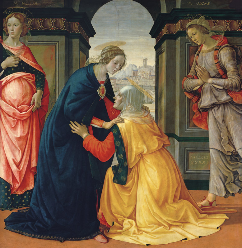 Visitation Mariae with Maria Jakobäa and Maria Salome od  (eigentl. Domenico Tommaso Bigordi) Ghirlandaio Domenico