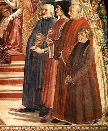 Detail of St. Francis receiving the Rule of the Order from Pope Honorius, scene from the cycle of th od  (eigentl. Domenico Tommaso Bigordi) Ghirlandaio Domenico