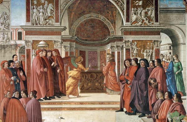 Annunciation to Zechariah od  (eigentl. Domenico Tommaso Bigordi) Ghirlandaio Domenico