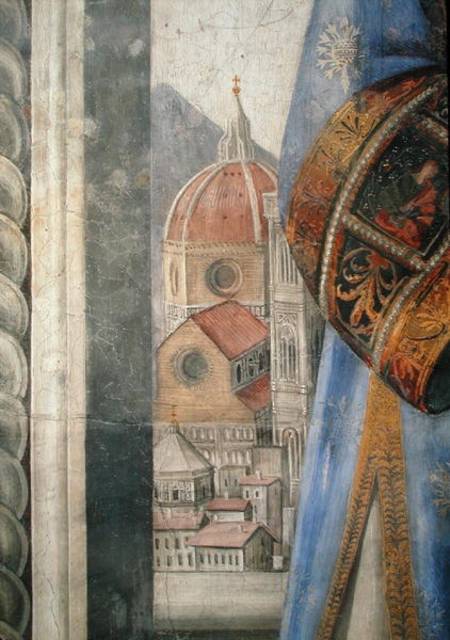 The duomo, detail from the fresco in the Sala dei Gigli od  (eigentl. Domenico Tommaso Bigordi) Ghirlandaio Domenico