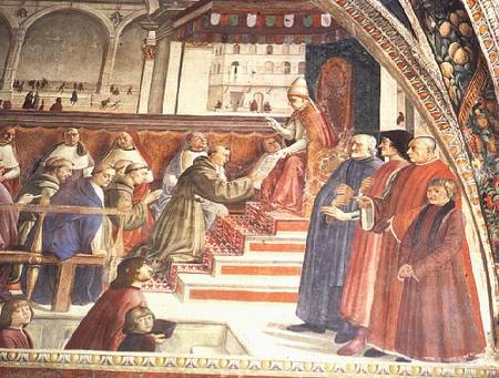 Lorenzo de' Medici, Sassetti and his Son with Antonio Pucci, from the Sassetti Chapel od  (eigentl. Domenico Tommaso Bigordi) Ghirlandaio Domenico