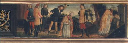 The Martyrdom of St. Denis (Dionysius) of Paris, section of predella panel depicting scenes from the od  (eigentl. Domenico Tommaso Bigordi) Ghirlandaio Domenico