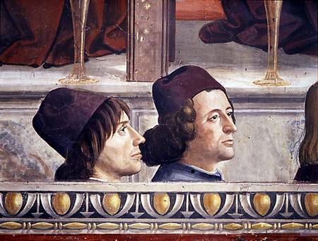 Portraits of Matteo Franco and Luigi Pulci (1432-84) from the Cycle of the Life of St. Francis od  (eigentl. Domenico Tommaso Bigordi) Ghirlandaio Domenico