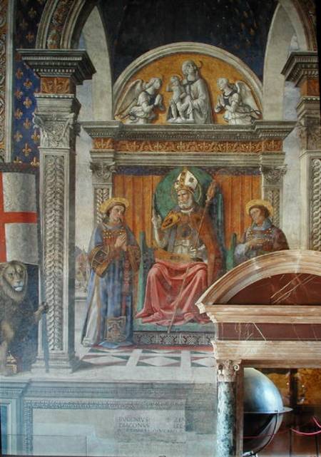 Saints Zenobius, Stephen and Lawrence, detail from the fresco in the Sala dei Gigli od  (eigentl. Domenico Tommaso Bigordi) Ghirlandaio Domenico