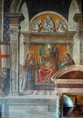 Saints Zenobius, Stephen and Lawrence, detail from the fresco in the Sala dei Gigli