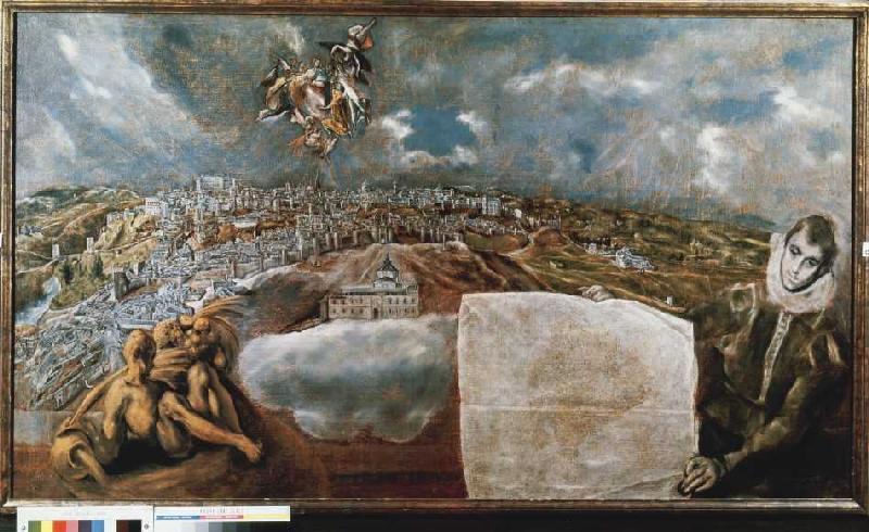 View and plan of Toledo od (eigentl. Dominikos Theotokopulos) Greco, El