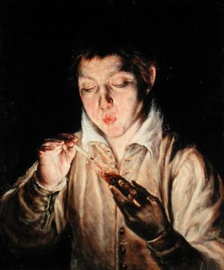 A Child Blowing on an Ember od (eigentl. Dominikos Theotokopulos) Greco, El