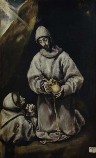 Holy Franziskus and brother Leo, pondering over the death od (eigentl. Dominikos Theotokopulos) Greco, El