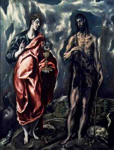 St. John the Evangelist and St. John the Baptist od (eigentl. Dominikos Theotokopulos) Greco, El