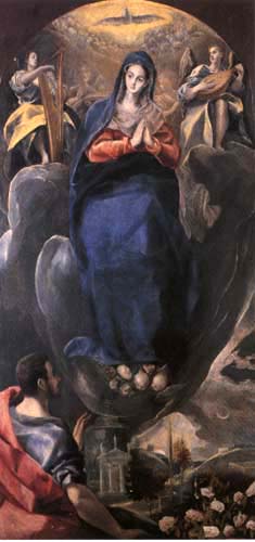 Maria Immakulata with a St. Johannes Evangelist od (eigentl. Dominikos Theotokopulos) Greco, El