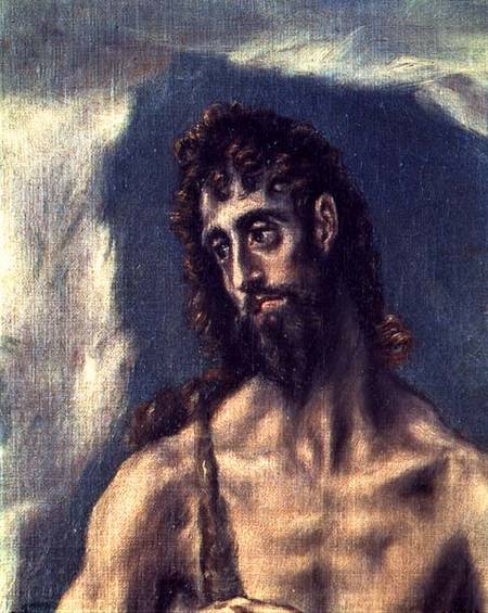 SS. John the Evangelist and John the Baptist, detail of the Baptist od (eigentl. Dominikos Theotokopulos) Greco, El