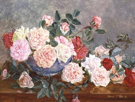 Roses in a Blue Vase od Eleanor Stuart Wood