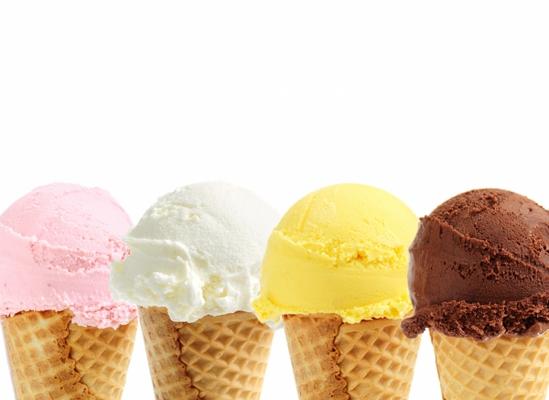 Assorted ice cream in sugar cones od Elena Elisseeva