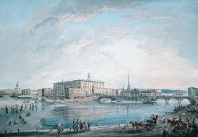 View of Stockholm from the Fersen Terrace (gouache on canvas)