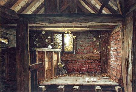 Among the Rafters, Speke Hall, Liverpool  on paper on od Elias Mollineaux Bancroft