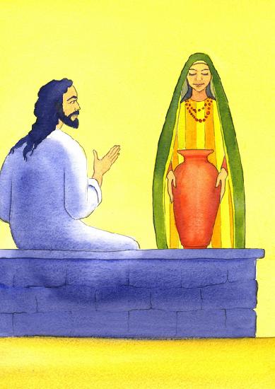 Jesus meets the Samaritan woman at the well