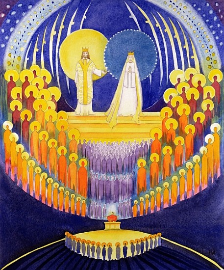 The Coronation of the Virgin Mary and the Glory of all the Saints, 2003 (w/c on paper)  od Elizabeth  Wang