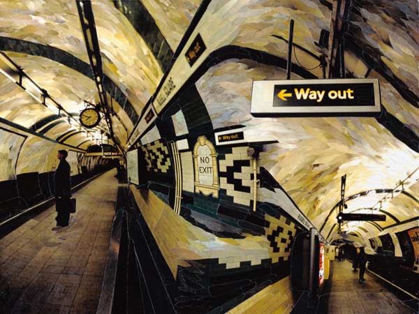 Way Out (Russell Square) 1998 (paper mosaic collage)  od Ellen  Golla