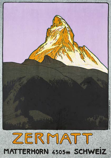 Poster advertising Zermatt, Switzerland od Emil Cardinaux