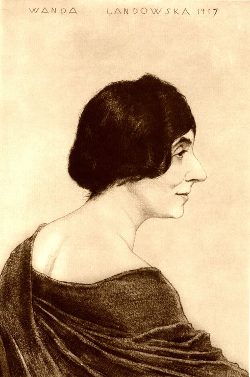 Portrait of Wanda Landowska (1879-1959) od Emil Orlik