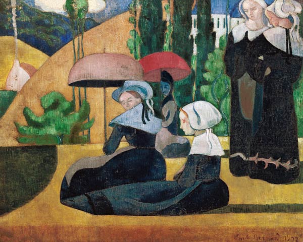 Breton women with parasols od Emile Bernard