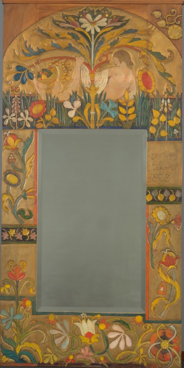 Mirror frame decorated with plants, flowers and two women figures od Emile Bernard