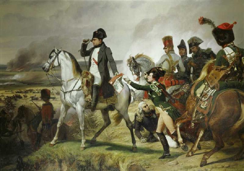 Napoleon Bonaparte in der Schlacht von Wagram od Emile Jean Horace Vernet