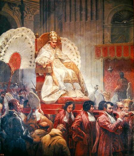 Pope Pius VIII (1761-1830) in St. Peter's on the Sedia Gestatoria od Emile Jean Horace Vernet