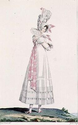 Summer Dress, fashion plate from 'Incroyables et Merveilleuses', engraved by Georges Jacques Gatine od Emile Jean Horace Vernet