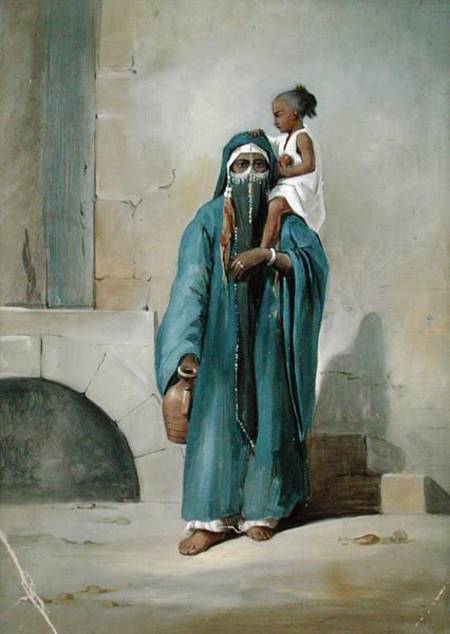 Veiled Egyptian Woman od Emile Prisse d'Avennes