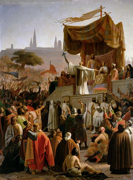 St. Bernard Preaching the Second Crusade in Vezelay, 31st March 1146 od Emile Signol