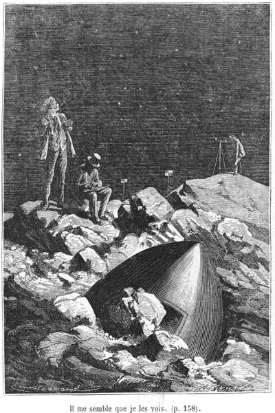 Illustration from ''From the Earth to the Moon'' Jules Verne (1828-1905) Paris, Hetzel, published in od Emile Antoine Bayard
